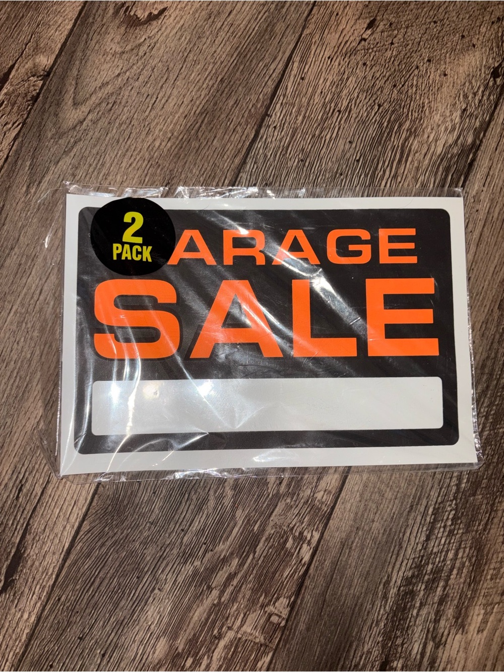 Garage Sale Sign - Orange and Black (2 Pack)